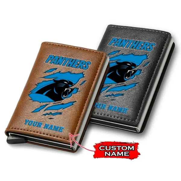 Carolina Panthers Credit Card Holder Leather Wallet SPTCHLW097
