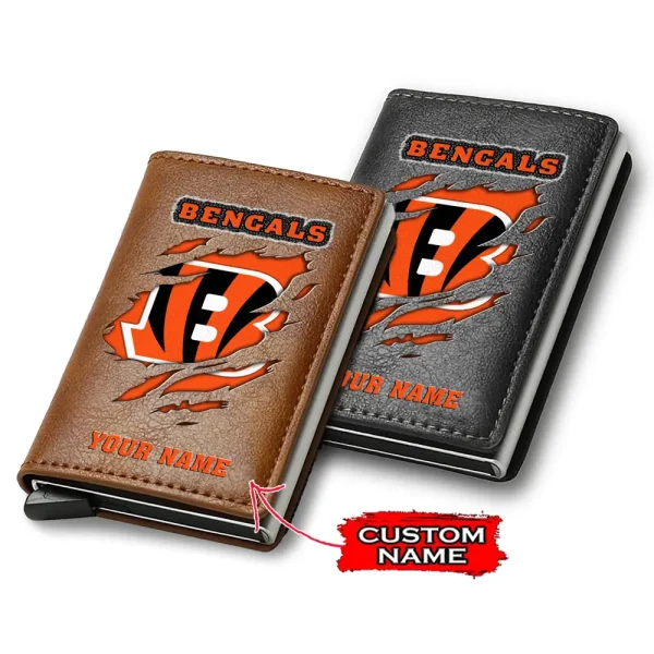 Cincinnati Bengals Credit Card Holder Leather Wallet SPTCHLW099