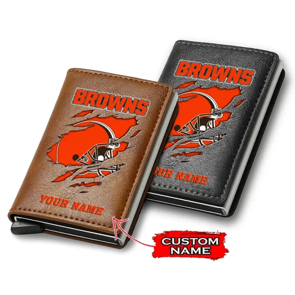 Cleveland Browns Credit Card Holder Leather Wallet SPTCHLW100