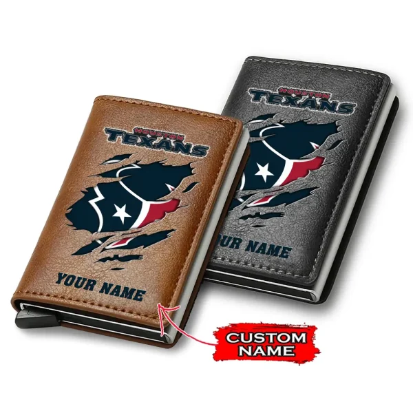 Houston Texans Credit Card Holder Leather Wallet SPTCHLW105
