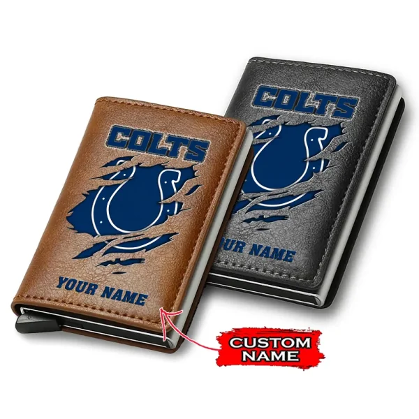 Indianapolis Colts Credit Card Holder Leather Wallet SPTCHLW106
