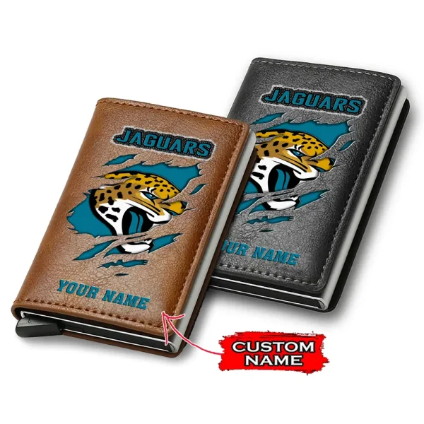 Jacksonville Jaguars Credit Card Holder Leather Wallet SPTCHLW107