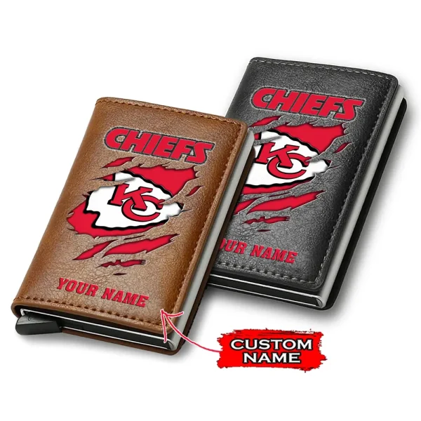 Kansas City Chiefs Credit Card Holder Leather Wallet SPTCHLW108