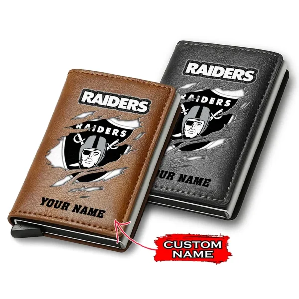 Las Vegas Raiders Credit Card Holder Leather Wallet SPTCHLW109