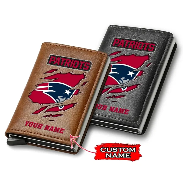 New England Patriots Credit Card Holder Leather Wallet SPTCHLW114