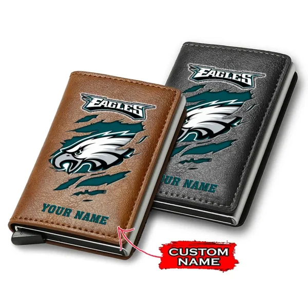 Philadelphia Eagles Credit Card Holder Leather Wallet SPTCHLW118