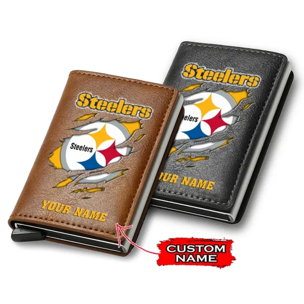 Pittsburgh Steelers Credit Card Holder Leather Wallet SPTCHLW119