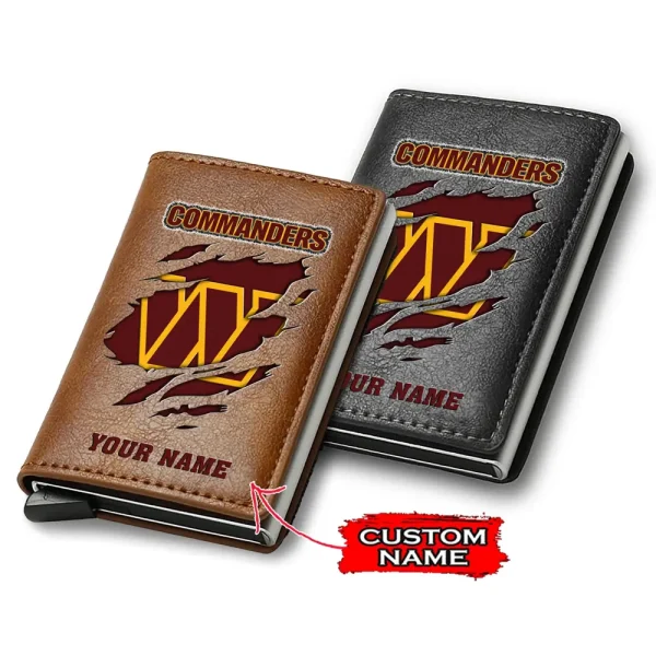 Washington Commanders Credit Card Holder Leather Wallet SPTCHLW124