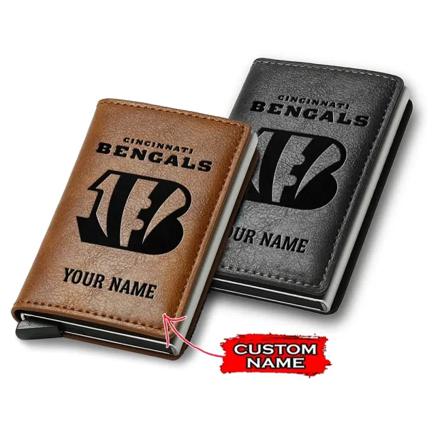 Cincinnati Bengals Credit Card Holder Leather Wallet SPTCHLW131