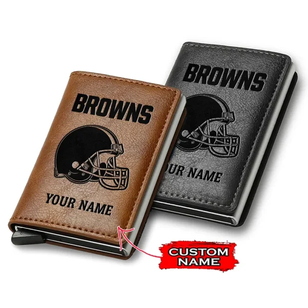 Cleveland Browns Credit Card Holder Leather Wallet SPTCHLW132