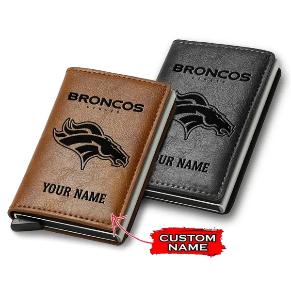 Denver Broncos Credit Card Holder Leather Wallet SPTCHLW134