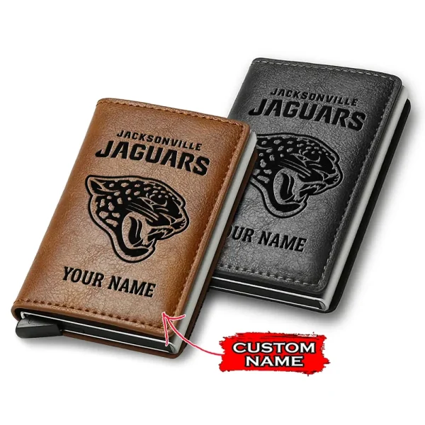 Jacksonville Jaguars Credit Card Holder Leather Wallet SPTCHLW139