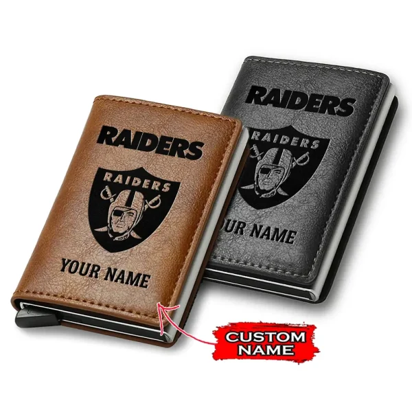 Las Vegas Raiders Credit Card Holder Leather Wallet SPTCHLW141