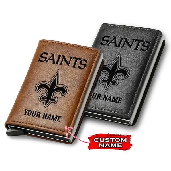 New Orleans Saints Credit Card Holder Leather Wallet SPTCHLW147