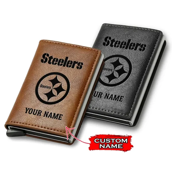 Pittsburgh Steelers Credit Card Holder Leather Wallet SPTCHLW151