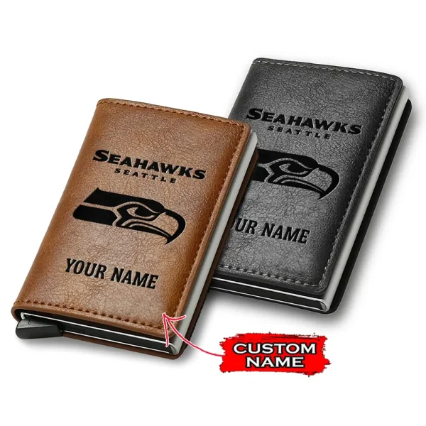 Seattle Seahawks Credit Card Holder Leather Wallet SPTCHLW153