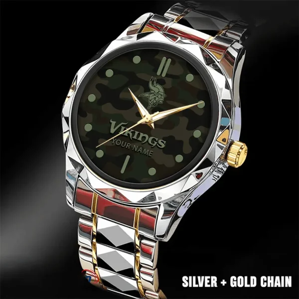 Minnesota Vikings Watch For Men Automatic Mechanical Stainless Steel Band 2025 SPTDMW855 - Image 2