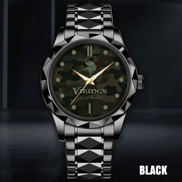 Minnesota Vikings Watch For Men Automatic Mechanical Stainless Steel Band 2025 SPTDMW855 - Image 4
