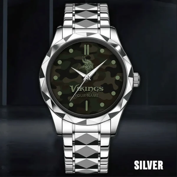 Minnesota Vikings Watch For Men Automatic Mechanical Stainless Steel Band 2025 SPTDMW855 - Image 5