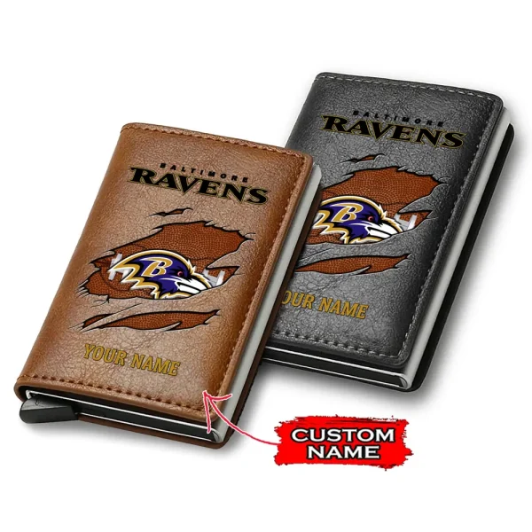 Baltimore Ravens Credit Card Holder Leather Wallet SPTCHLW159