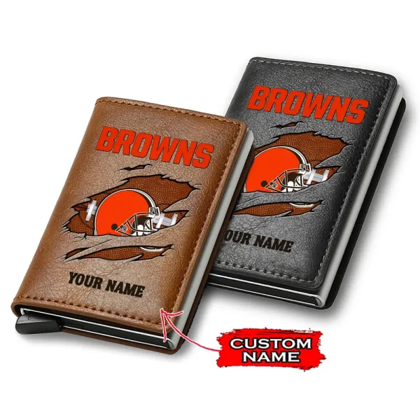 Cleveland Browns Credit Card Holder Leather Wallet SPTCHLW164