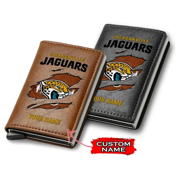 Jacksonville Jaguars Credit Card Holder Leather Wallet SPTCHLW171