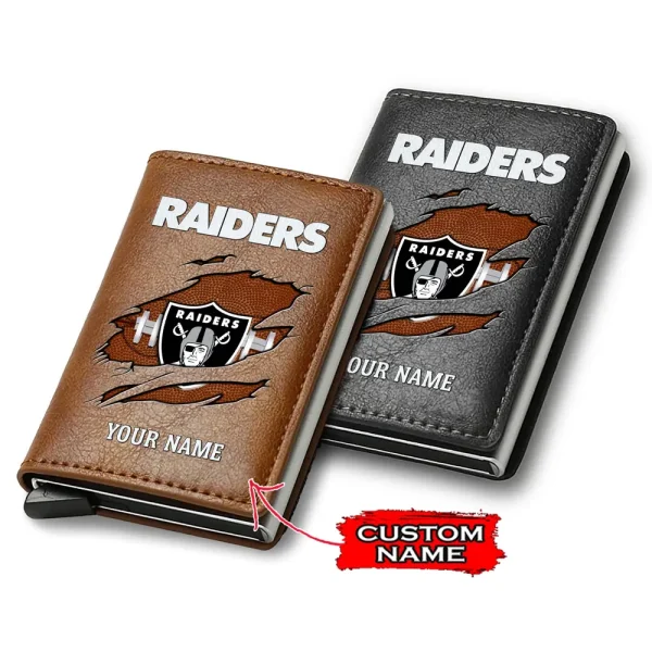Las Vegas Raiders Credit Card Holder Leather Wallet SPTCHLW173