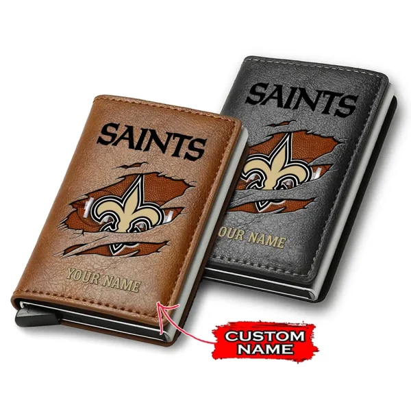 New Orleans Saints Credit Card Holder Leather Wallet SPTCHLW179