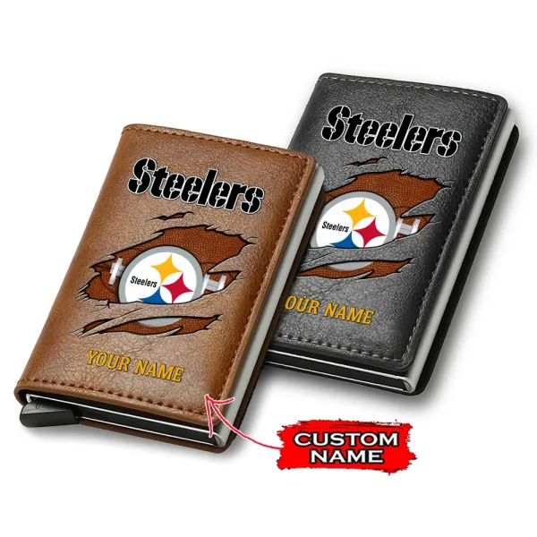 Pittsburgh Steelers Credit Card Holder Leather Wallet SPTCHLW183