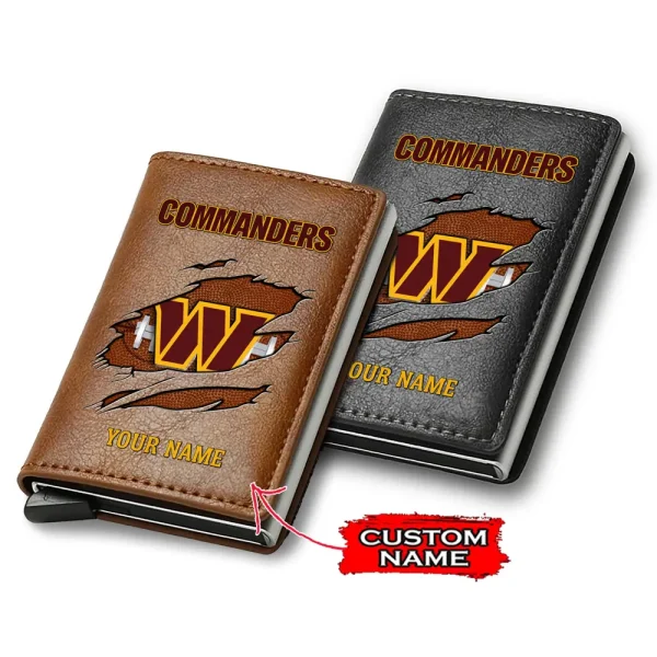 Washington Commanders Credit Card Holder Leather Wallet SPTCHLW188
