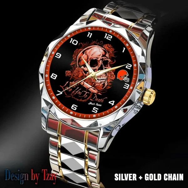 Cleveland Browns Luxury Automatic Stainless Steel Business Waterproof Watches For Men's 2025 SPTDMW874 - Image 5