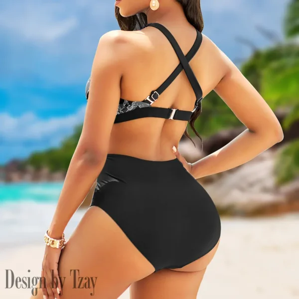 Detroit Lions Women's 2PCS Bikini Swimsuit Criss Cross Cutout Bathing Suit S9BCCB183 - Image 2