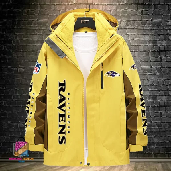 Baltimore Ravens Men's Fleece Suede Jacket PURSJ062 - Image 3