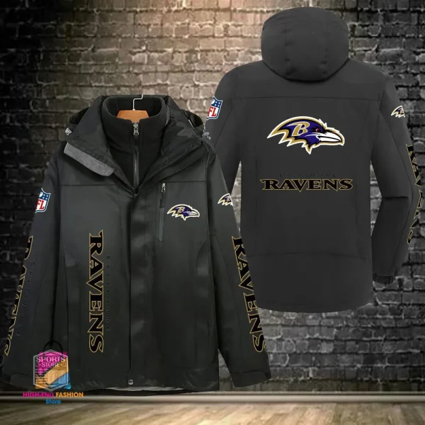 Baltimore Ravens Men's Fleece Suede Jacket PURSJ062 - Image 6
