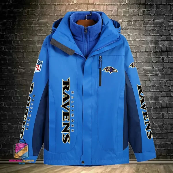 Baltimore Ravens Men's Fleece Suede Jacket PURSJ062 - Image 7