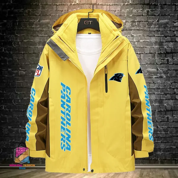 Carolina Panthers Men's Fleece Suede Jacket PURSJ064 - Image 3