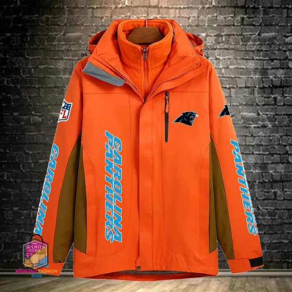 Carolina Panthers Men's Fleece Suede Jacket PURSJ064 - Image 6