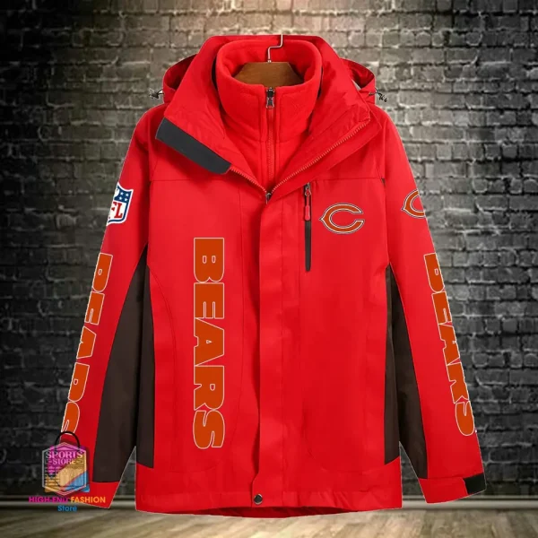 Chicago Bears Men's Fleece Suede Jacket PURSJ065 - Image 3