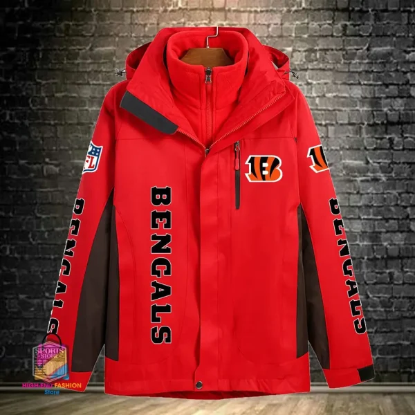 Cincinnati Bengals Men's Fleece Suede Jacket PURSJ066 - Image 3