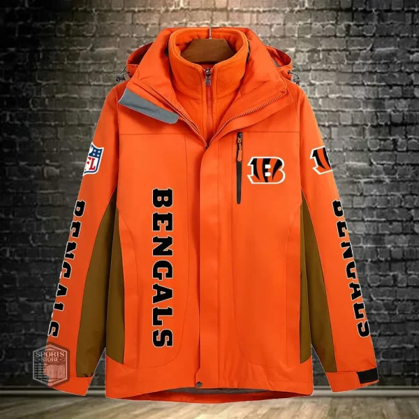 Cincinnati Bengals Men's Fleece Suede Jacket PURSJ066 - Image 6
