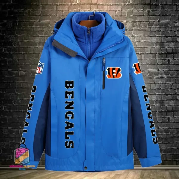 Cincinnati Bengals Men's Fleece Suede Jacket PURSJ066 - Image 7