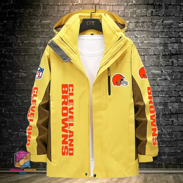 Cleveland Browns Men's Fleece Suede Jacket PURSJ067 - Image 4