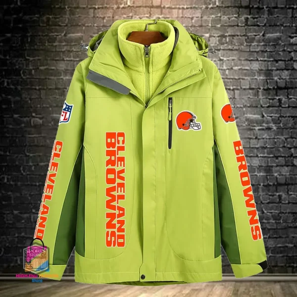 Cleveland Browns Men's Fleece Suede Jacket PURSJ067 - Image 5