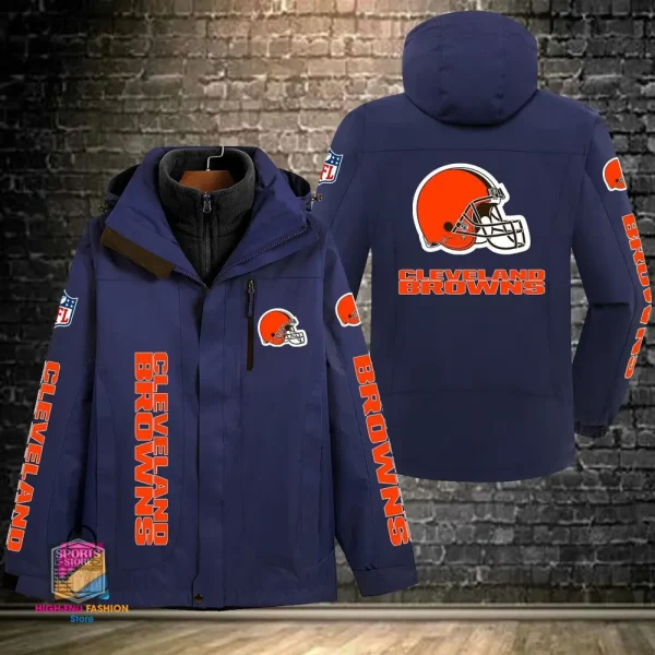 Cleveland Browns Men's Fleece Suede Jacket PURSJ067 - Image 6