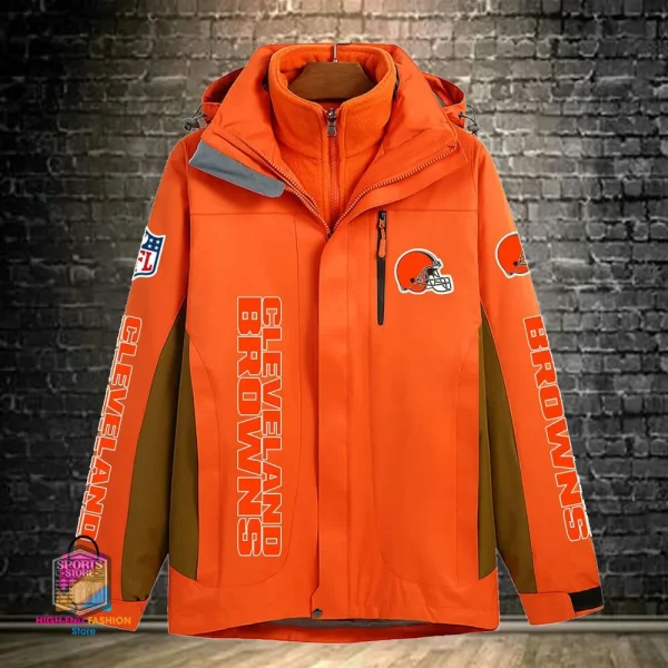 Cleveland Browns Men's Fleece Suede Jacket PURSJ067