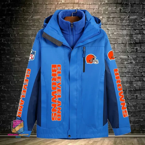 Cleveland Browns Men's Fleece Suede Jacket PURSJ067 - Image 7