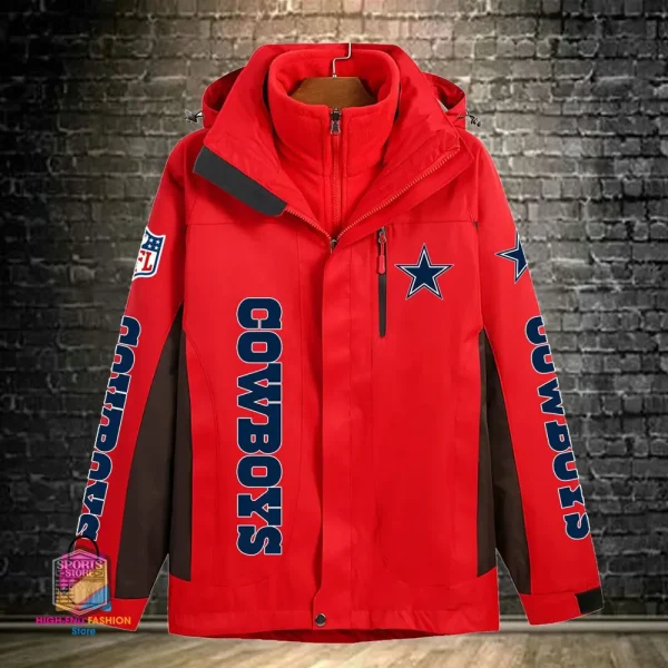Dallas Cowboys Men's Fleece Suede Jacket PURSJ068 - Image 3
