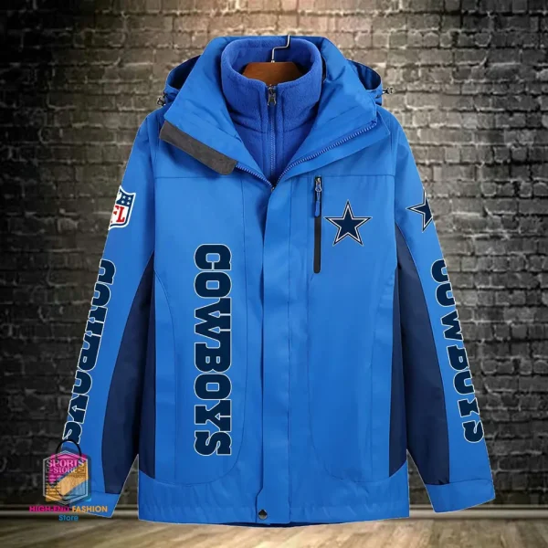 Dallas Cowboys Men's Fleece Suede Jacket PURSJ068 - Image 7