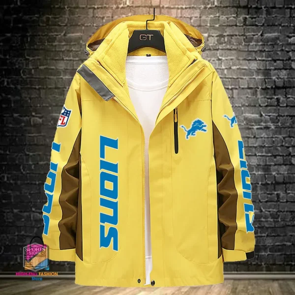 Detroit Lions Men's Fleece Suede Jacket PURSJ070 - Image 3
