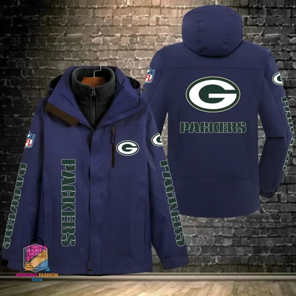 Green Bay Packers Men's Fleece Suede Jacket PURSJ071 - Image 2